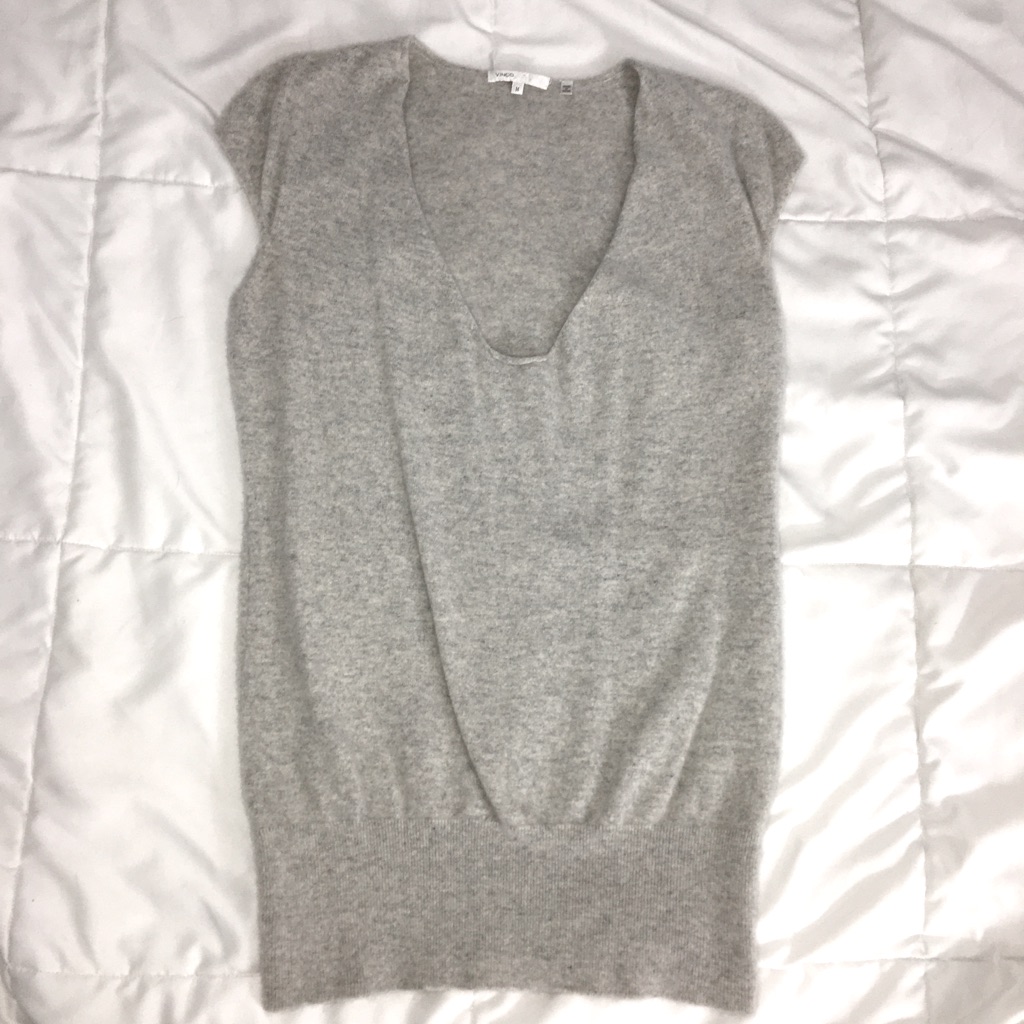 Vince Heather Gray Wool Sleeveless Top